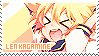 a light yellow stamp featuring len kagamine