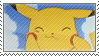 a stamp with a pikachu squishing his cheeks