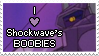 a stamp with shockwave on it with text saying i heart shockwaves boobies